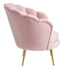 Modern Living Room Furniture Pink Velvet Upholstery Shell Sofa Chair With Gold Legs