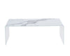 Nordic White Bent Glass coffee table Live edge Furniture Living Room