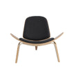 shell chair three legs PU leather shell chair