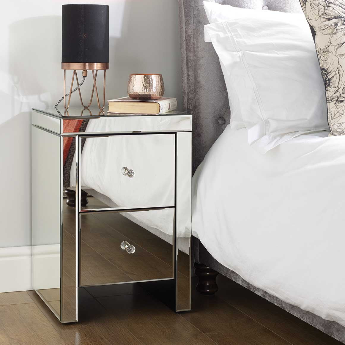 Calina Mirrored Side Table