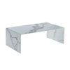 Nordic White Bent Glass coffee table Live edge Furniture Living Room