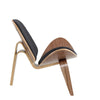 shell chair three legs PU leather shell chair