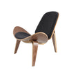 shell chair three legs PU leather shell chair