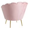 Modern Living Room Furniture Pink Velvet Upholstery Shell Sofa Chair With Gold Legs